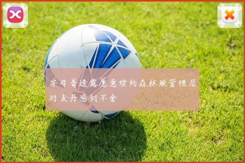 字母哥透露愿意续约森林狼管理层对麦丹感到不舍